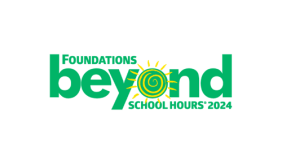 Image contains the text "Foundations Beyond School Hours 2024" in green. The "O" in "Beyond" includes an image of a yellow sun.