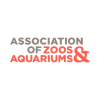 Grey text that reads "Association of" and orange text that reads "zoos and aquariums"