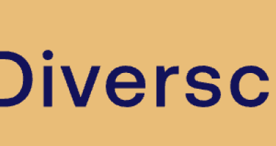 navy blue text saying "Diversci" set against an orange background