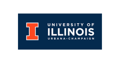 A navy background with an orange "I" to the left. White text to the right reads, "University of Illinois Urbana-Champaign."